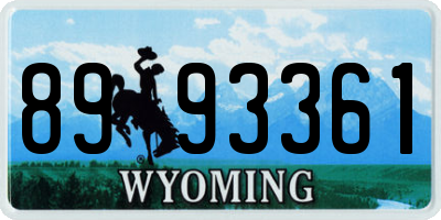 WY license plate 8993361