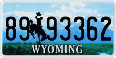 WY license plate 8993362