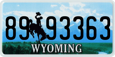 WY license plate 8993363