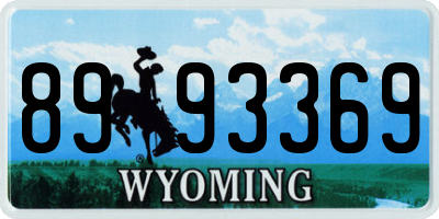 WY license plate 8993369