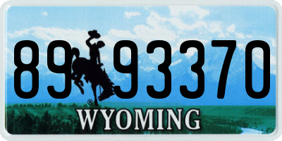WY license plate 8993370