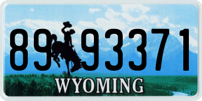 WY license plate 8993371