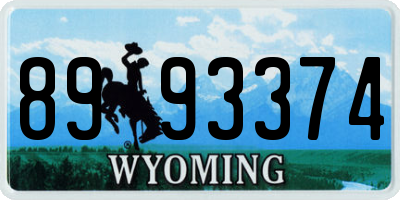 WY license plate 8993374