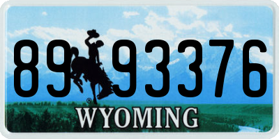 WY license plate 8993376