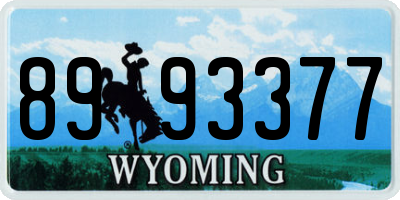 WY license plate 8993377