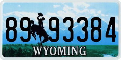 WY license plate 8993384
