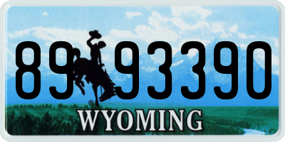 WY license plate 8993390