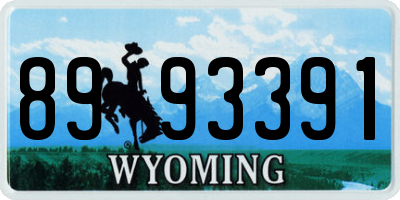 WY license plate 8993391
