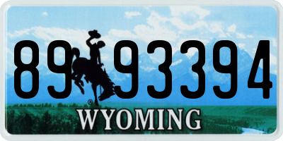 WY license plate 8993394