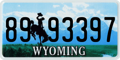 WY license plate 8993397