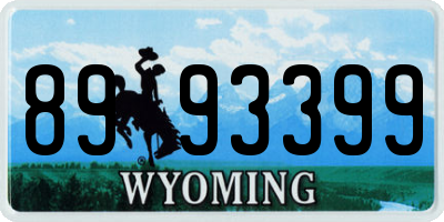 WY license plate 8993399