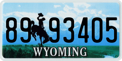 WY license plate 8993405