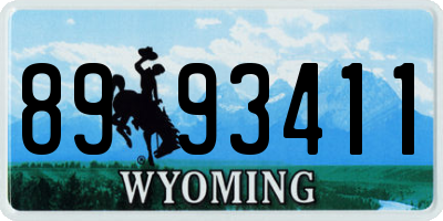 WY license plate 8993411