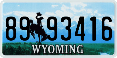 WY license plate 8993416
