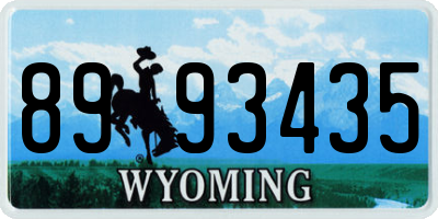 WY license plate 8993435