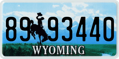 WY license plate 8993440