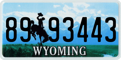WY license plate 8993443