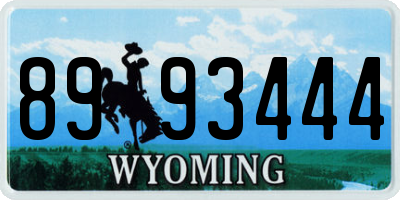 WY license plate 8993444