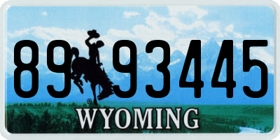 WY license plate 8993445