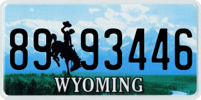 WY license plate 8993446