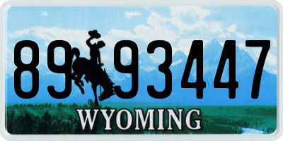 WY license plate 8993447