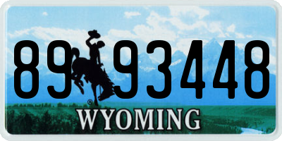 WY license plate 8993448
