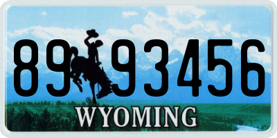 WY license plate 8993456