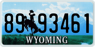 WY license plate 8993461