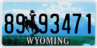 WY license plate 8993471