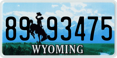 WY license plate 8993475