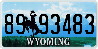 WY license plate 8993483