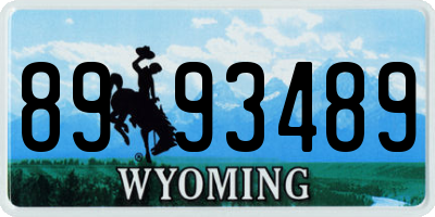 WY license plate 8993489