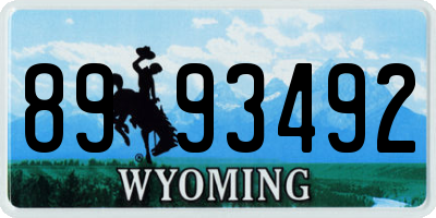 WY license plate 8993492