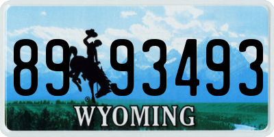 WY license plate 8993493