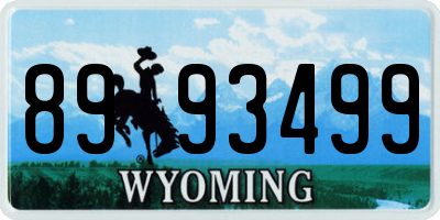 WY license plate 8993499