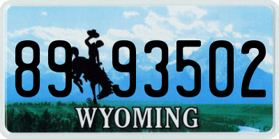 WY license plate 8993502