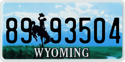 WY license plate 8993504
