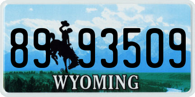 WY license plate 8993509