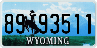 WY license plate 8993511