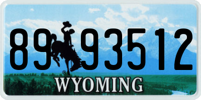 WY license plate 8993512