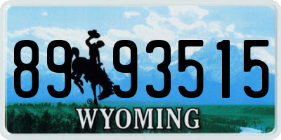 WY license plate 8993515