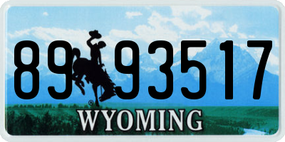 WY license plate 8993517