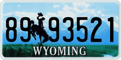 WY license plate 8993521