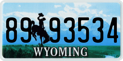 WY license plate 8993534