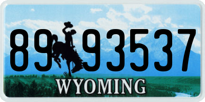 WY license plate 8993537