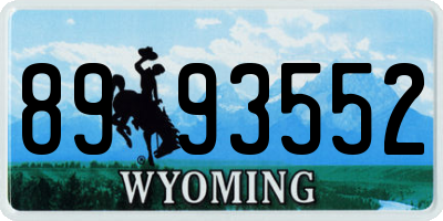 WY license plate 8993552