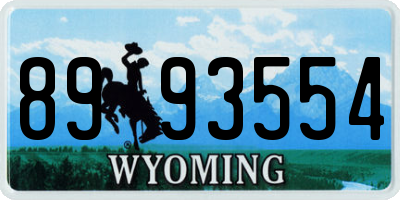 WY license plate 8993554