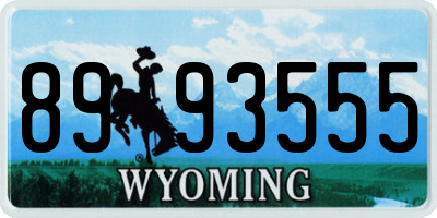 WY license plate 8993555