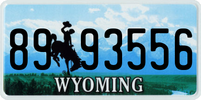 WY license plate 8993556
