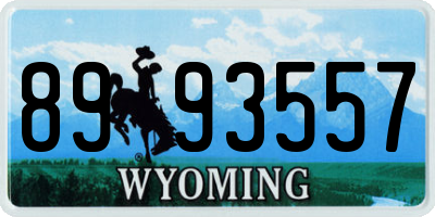 WY license plate 8993557